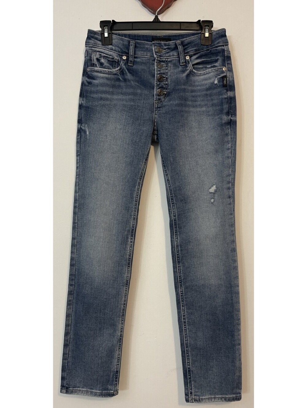 Silver Jeans Womens Size 29 Suki Straight Buttonfly Denim Blue Jeans! A7383